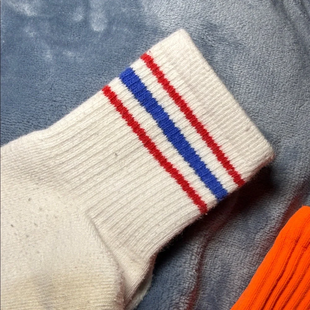 American Eagle Outfitters Orange and Cream Athletic Socks